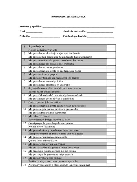 test papi gratuit pdf.